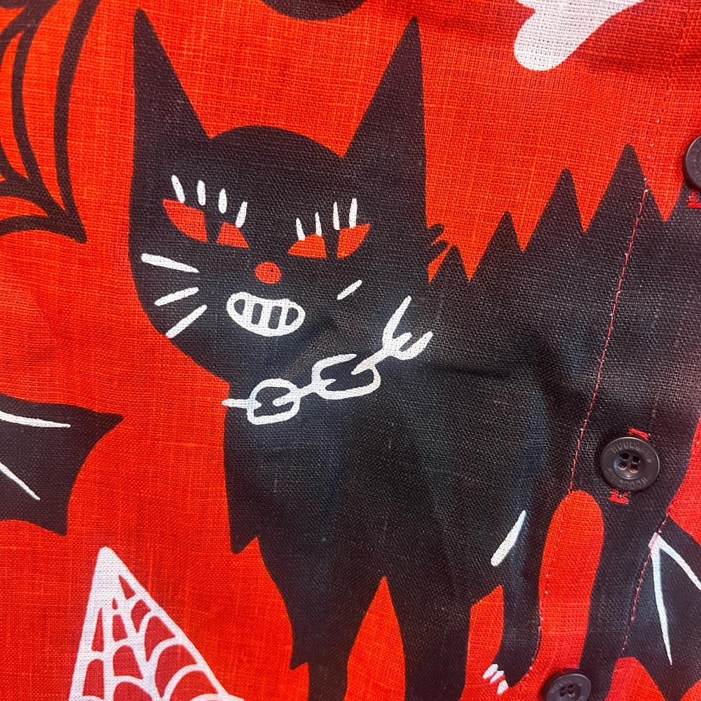 Nooworks Red Graphic Button Down Shirt S - Picture 11 of 11